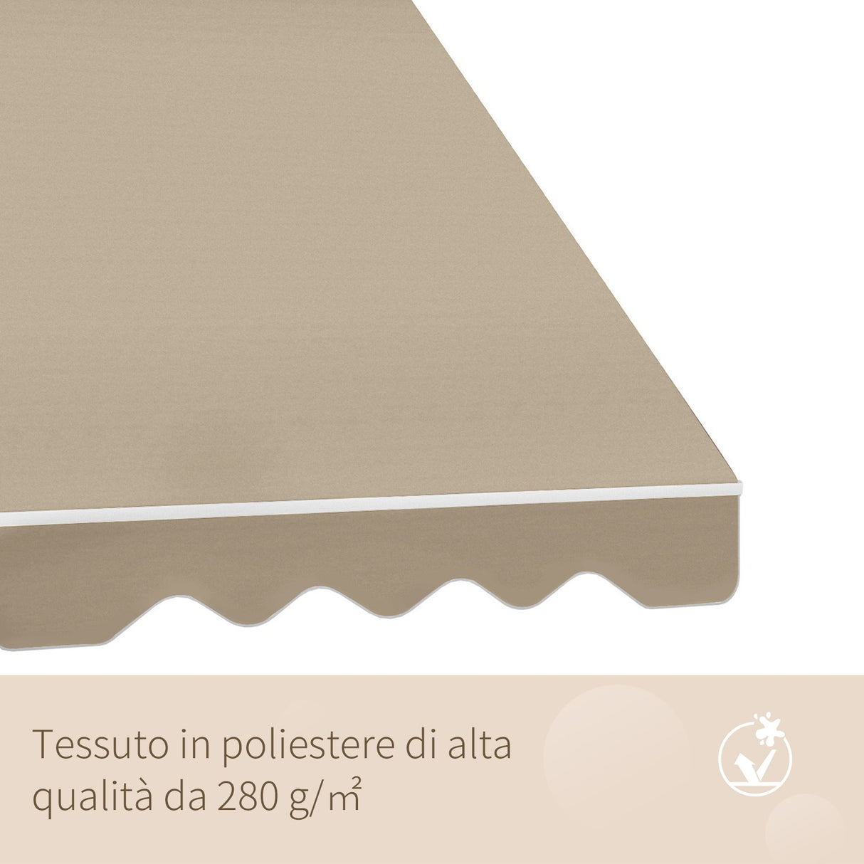 easycomfort easycomfort tenda da sole avvolgibile a parete a caduta beige 180x70cm