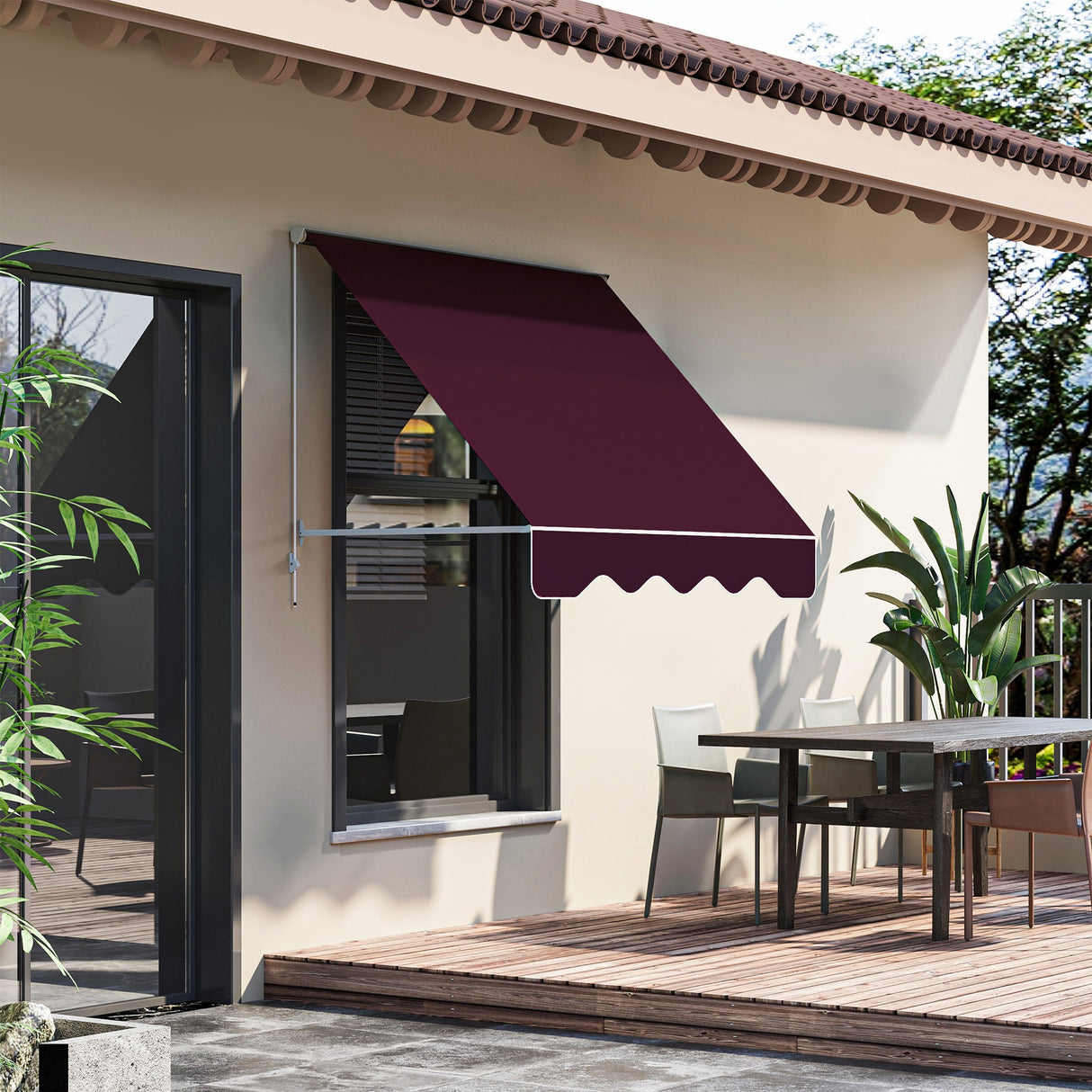 easycomfort easycomfort tenda da sole a caduta con rullo avvolgibile e angolazione regolabile 0 120 18070cm rosso