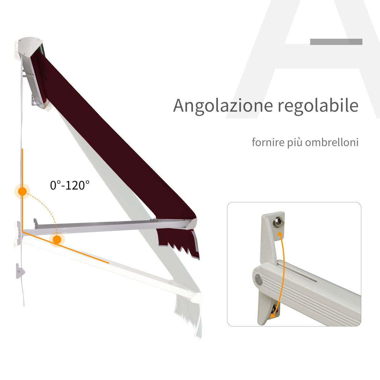 easycomfort easycomfort tenda da sole a caduta con rullo avvolgibile e angolazione regolabile 0 120 18070cm rosso