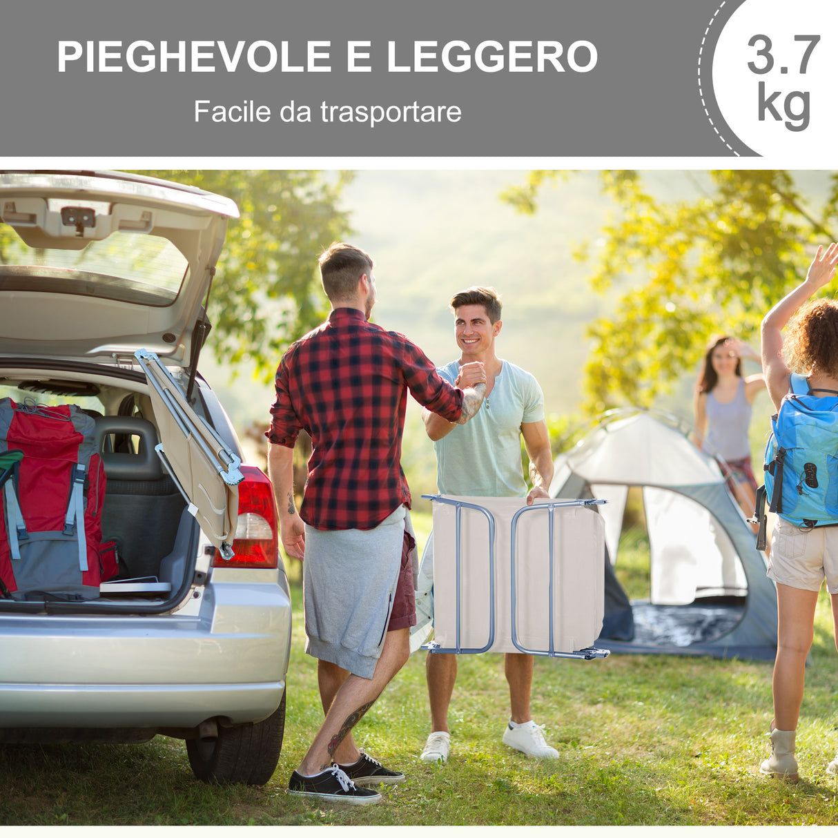 easycomfort easycomfort sdraio pieghevole reclinabile con cuscino da giardino spiaggia beige