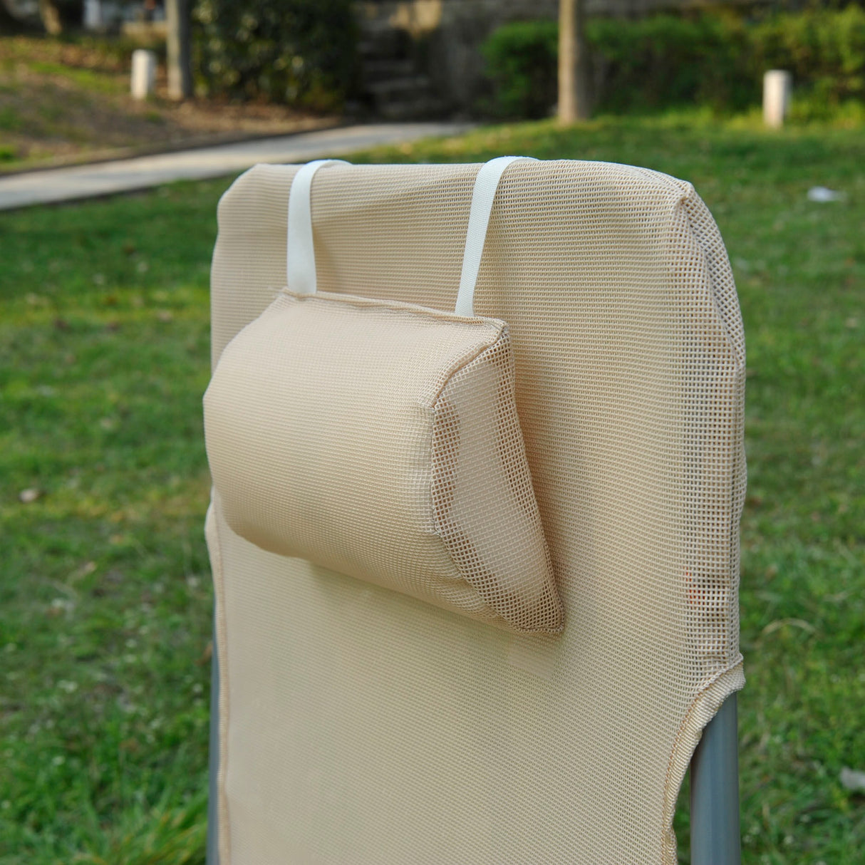 easycomfort easycomfort sdraio pieghevole reclinabile con cuscino da giardino spiaggia beige