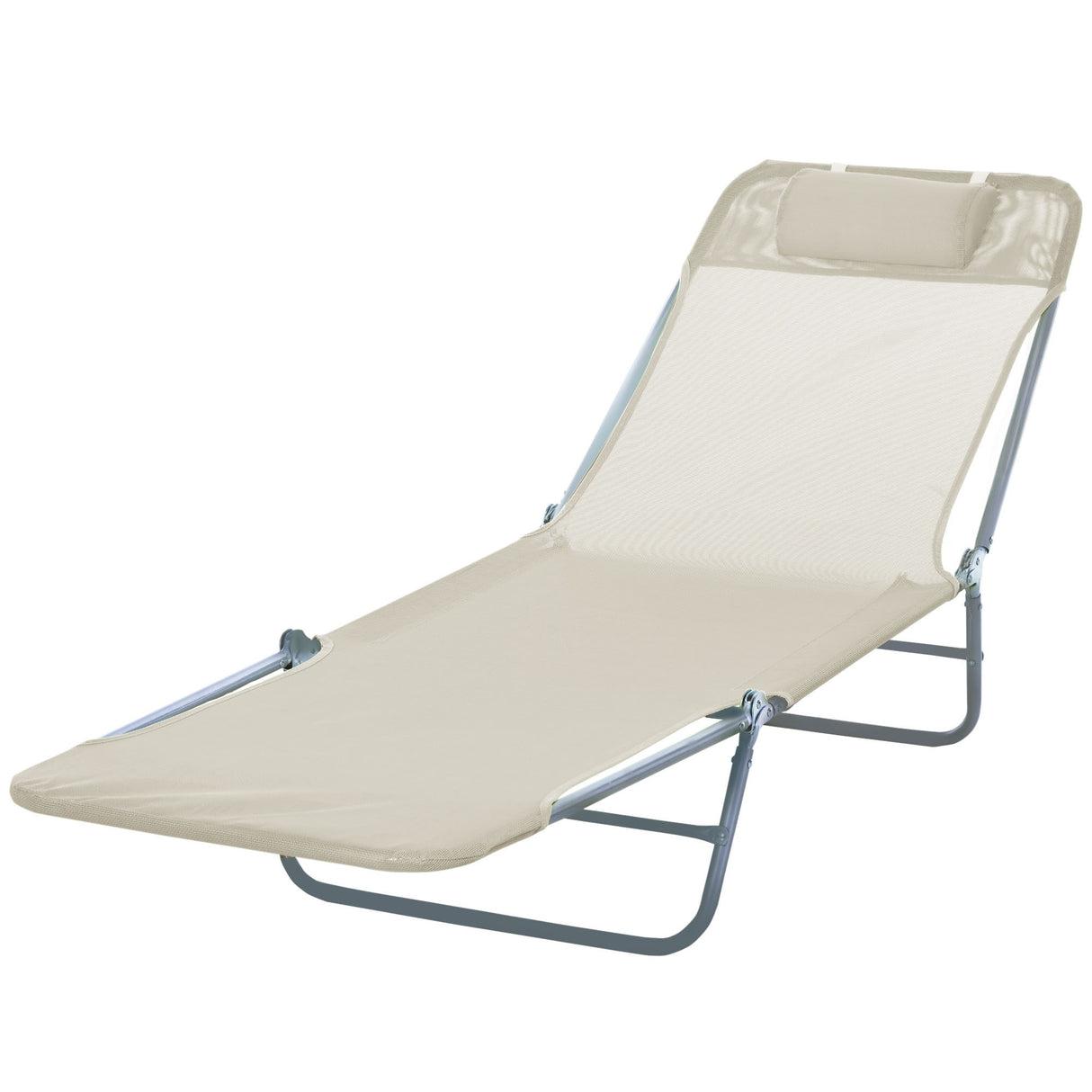 easycomfort easycomfort sdraio pieghevole reclinabile con cuscino da giardino spiaggia beige