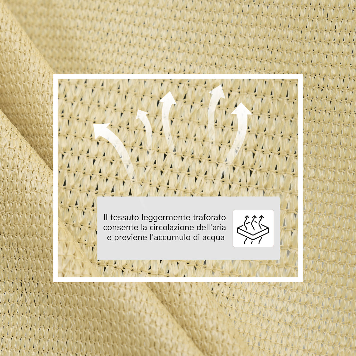 easycomfort easycomfort tenda da sole triangolare in hdpe sabbia 3x3x3m