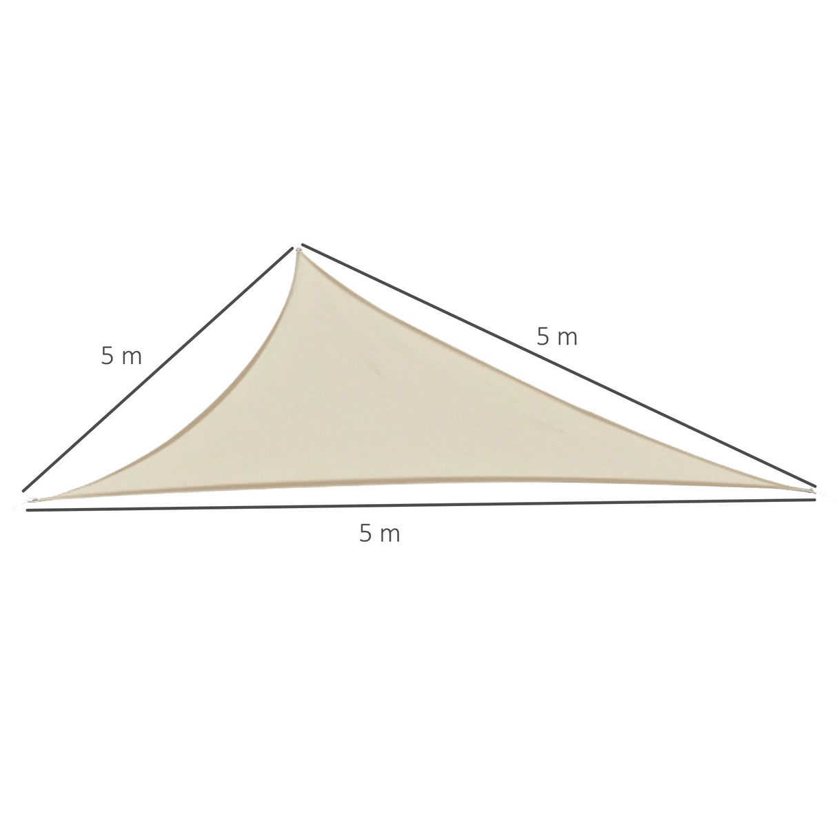 easycomfort easycomfort tenda da sole triangolare tenda a vela anti uv beige 5x5x5m