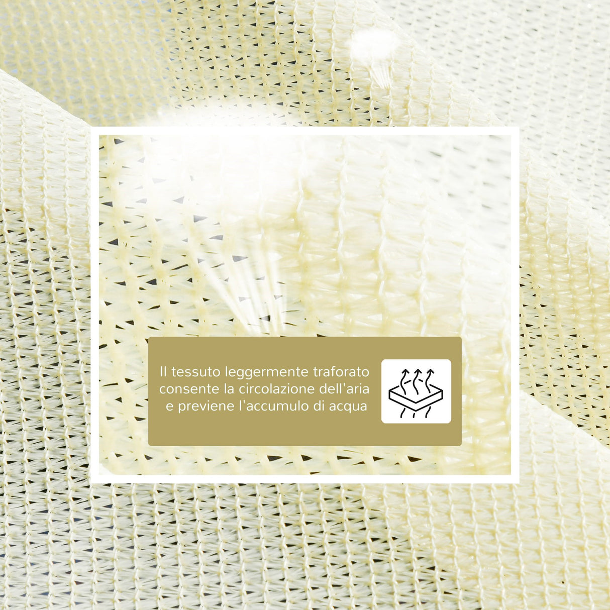 easycomfort easycomfort vela da giardino rettangolare in hdpe crema 3x4m