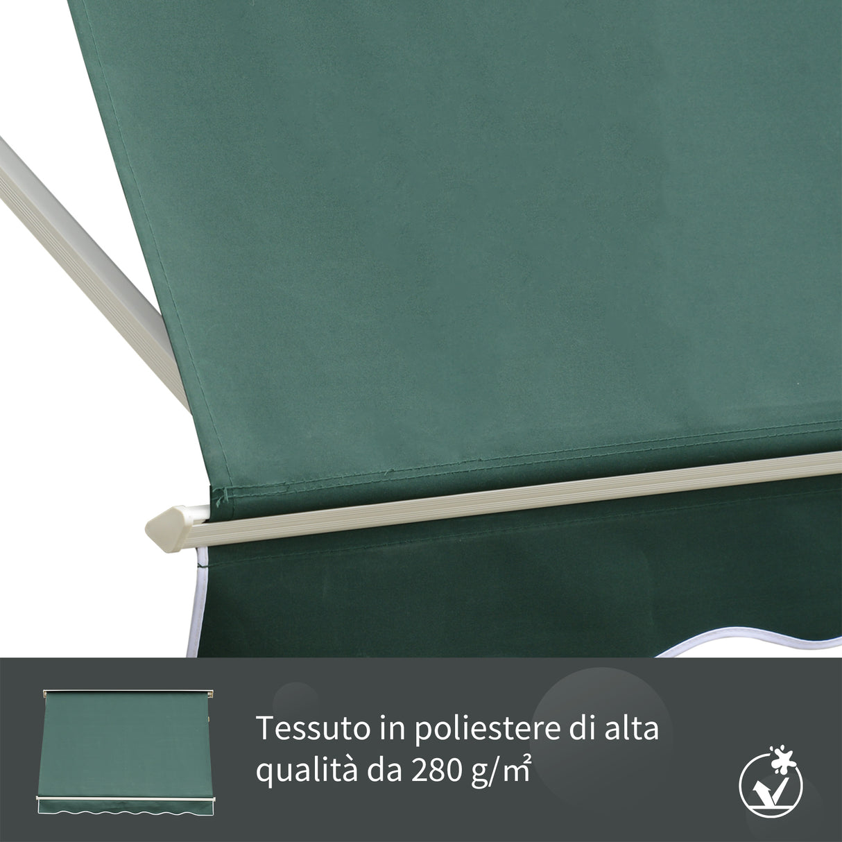 easycomfort easycomfort tenda da sole a caduta con rullo avvolgibile e angolazione regolabile 0 120 180x70cm verde