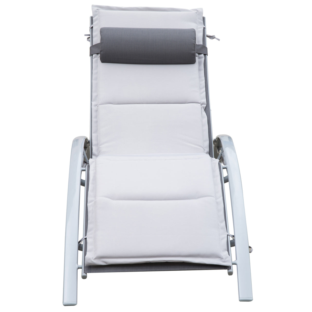 easycomfort easycomfort lettino sdraio pieghevole reclinabile con materassino e poggiatesta telaio in alluminio grigio
