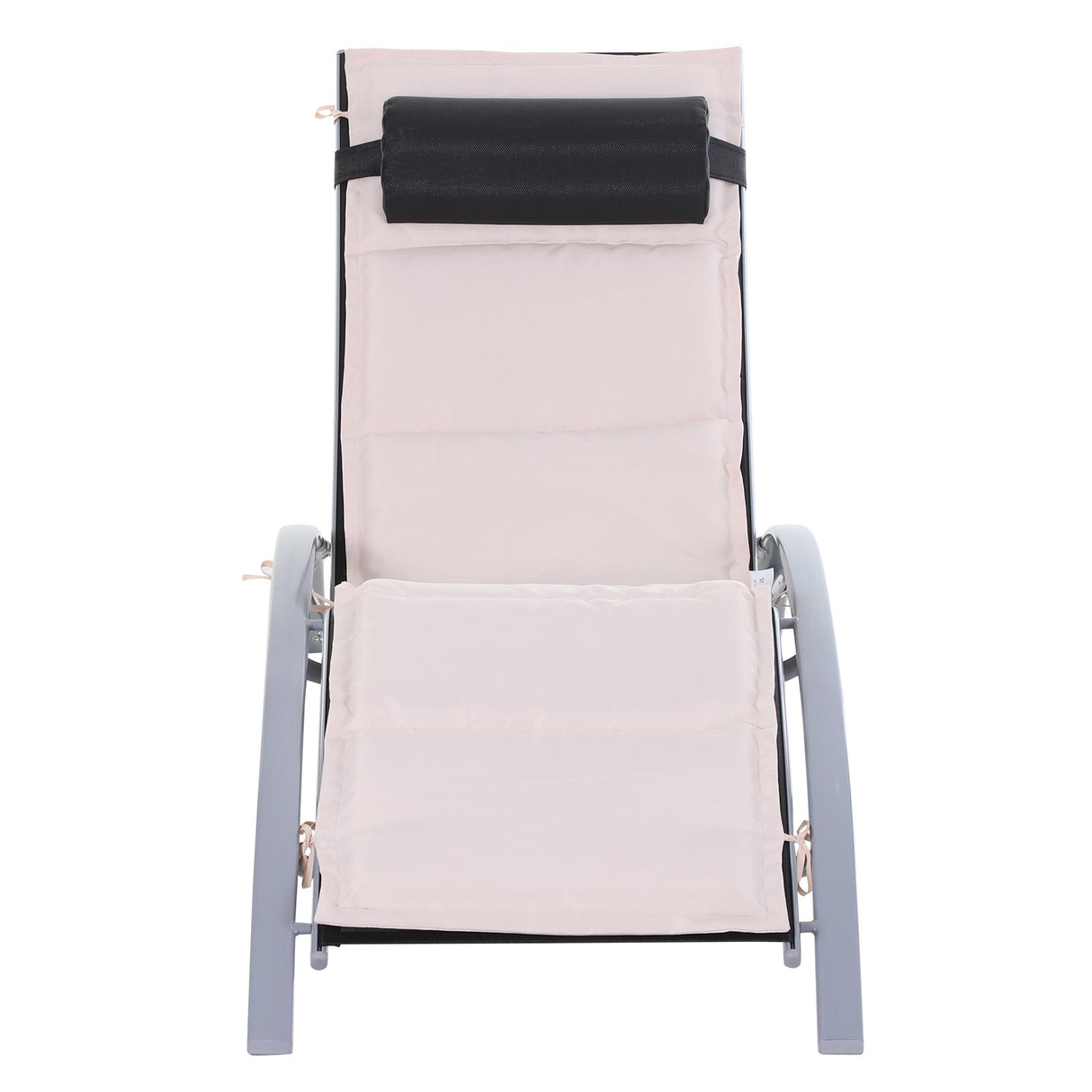 easycomfort easycomfort lettino sdraio pieghevole reclinabile con materassino e poggiatesta telaio in alluminio bianco e nero