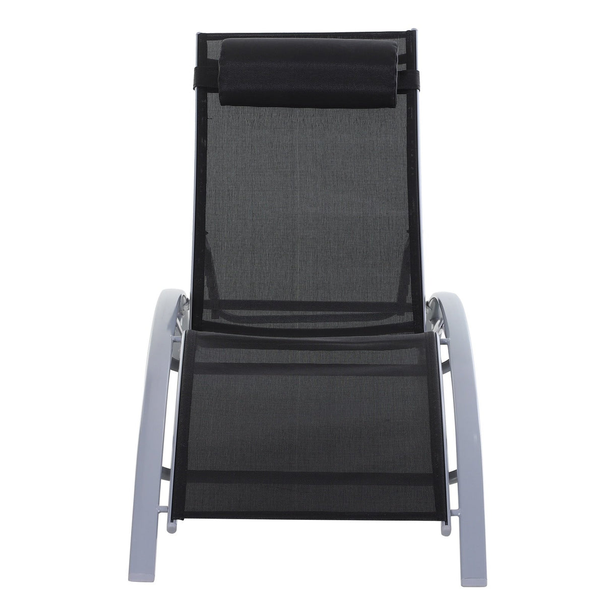 easycomfort easycomfort lettino sdraio pieghevole reclinabile con materassino e poggiatesta telaio in alluminio bianco e nero