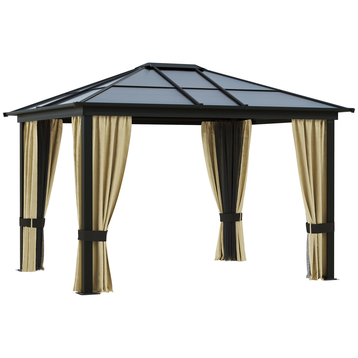 easycomfort gazebo di lusso in alluminio tendone da giardino 300x360x265cm