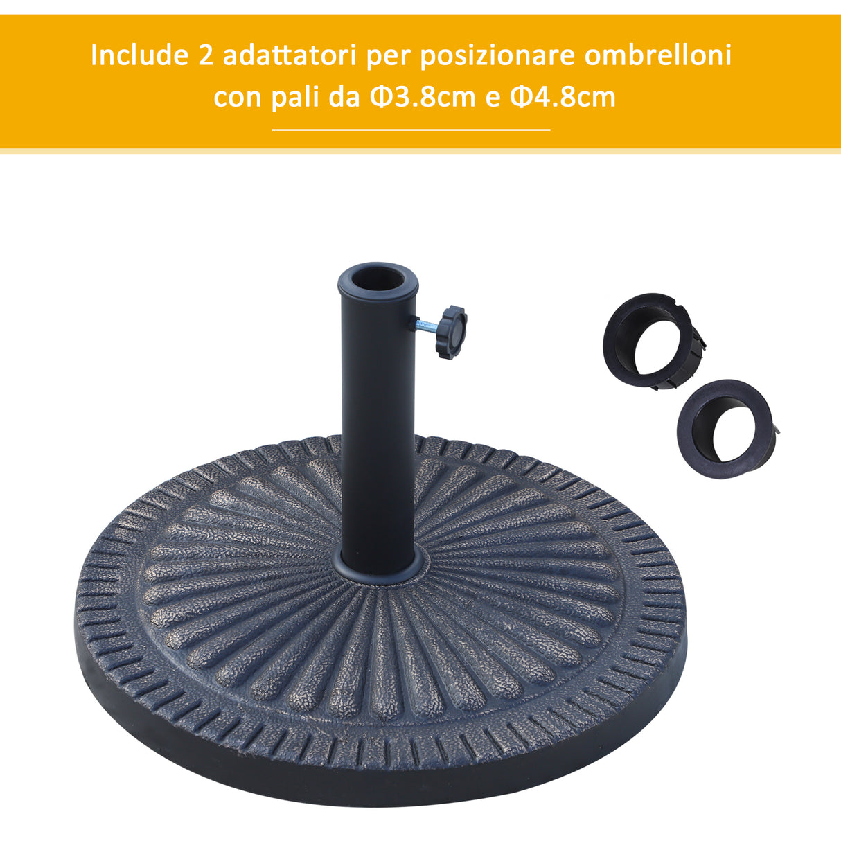 easycomfort easycomfort base per ombrellone diametro 3 8 4 8cm motivo floreale con manopola peso 15kg da giardino resina 49x32cm