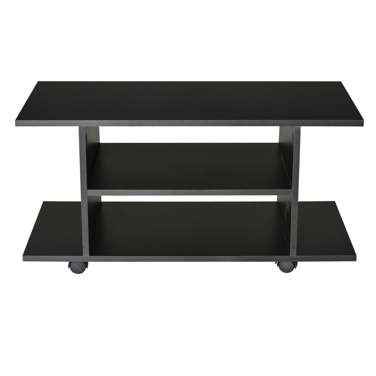 easycomfort easycomfort mobile tv moderno con ruote mobiletto tv in legno 80 40 40cm nero ean 8054144131672