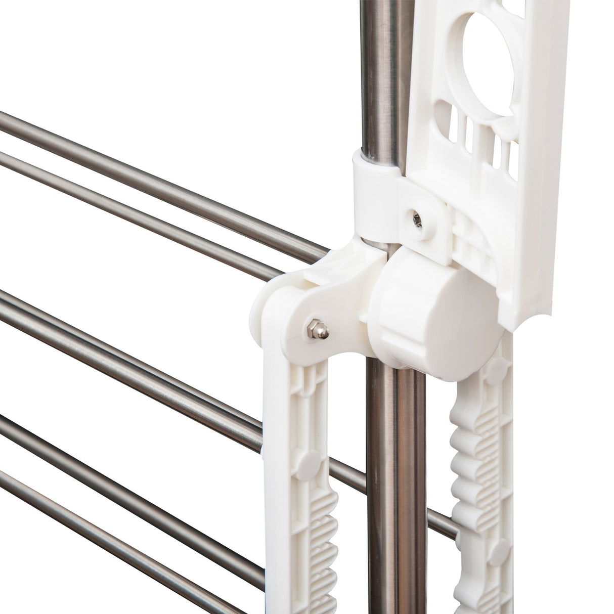 easycomfort easycomfort stendino verticale pieghevole in acciaio e plastica con 6 ruote e 3 ripiani regolabili 142x55x172 cm ean 8054144131443