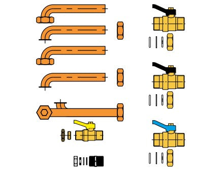 ferroli kit di collegamento attacchi bluehelix k 50 052003x0