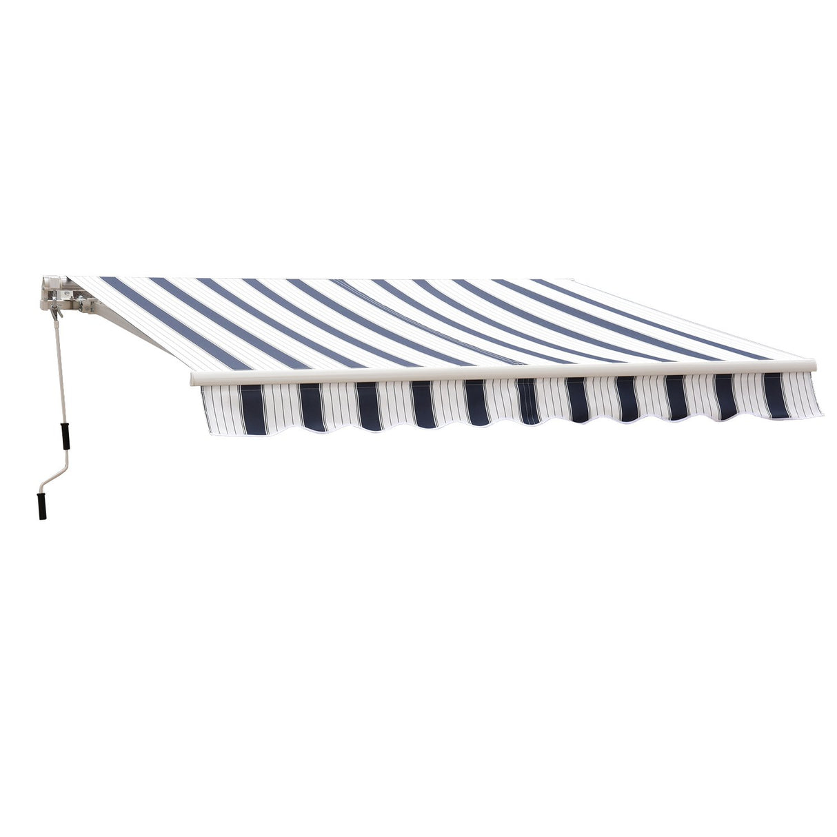 easycomfort easycomfort tenda da sole avvolgibile a parete manuale a righe blu e bianco 2.5x2m