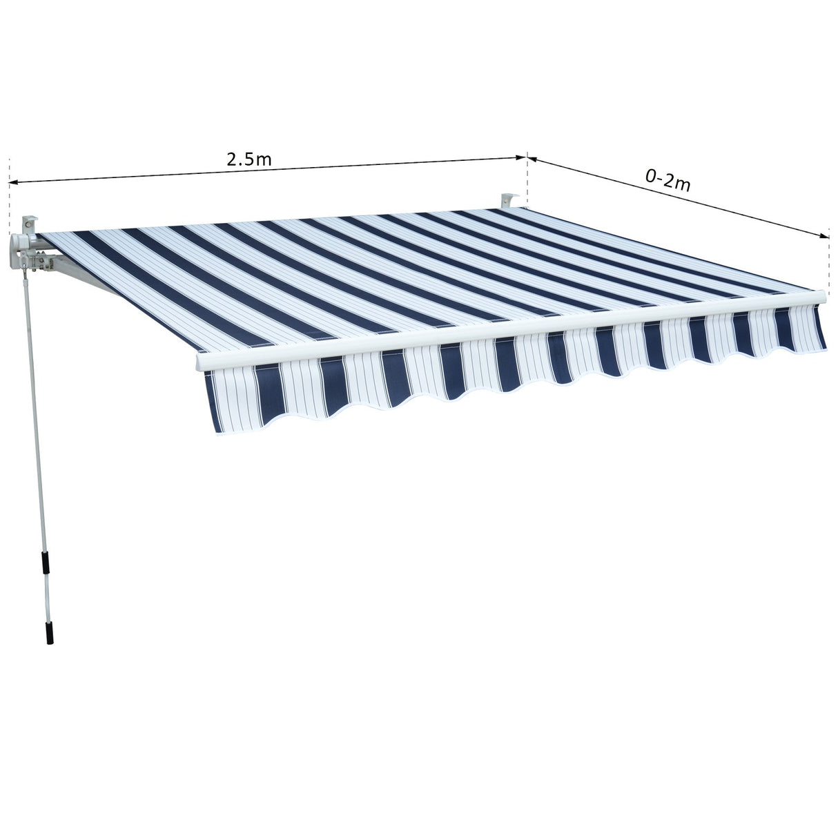 easycomfort easycomfort tenda da sole avvolgibile a parete manuale a righe blu e bianco 2.5x2m