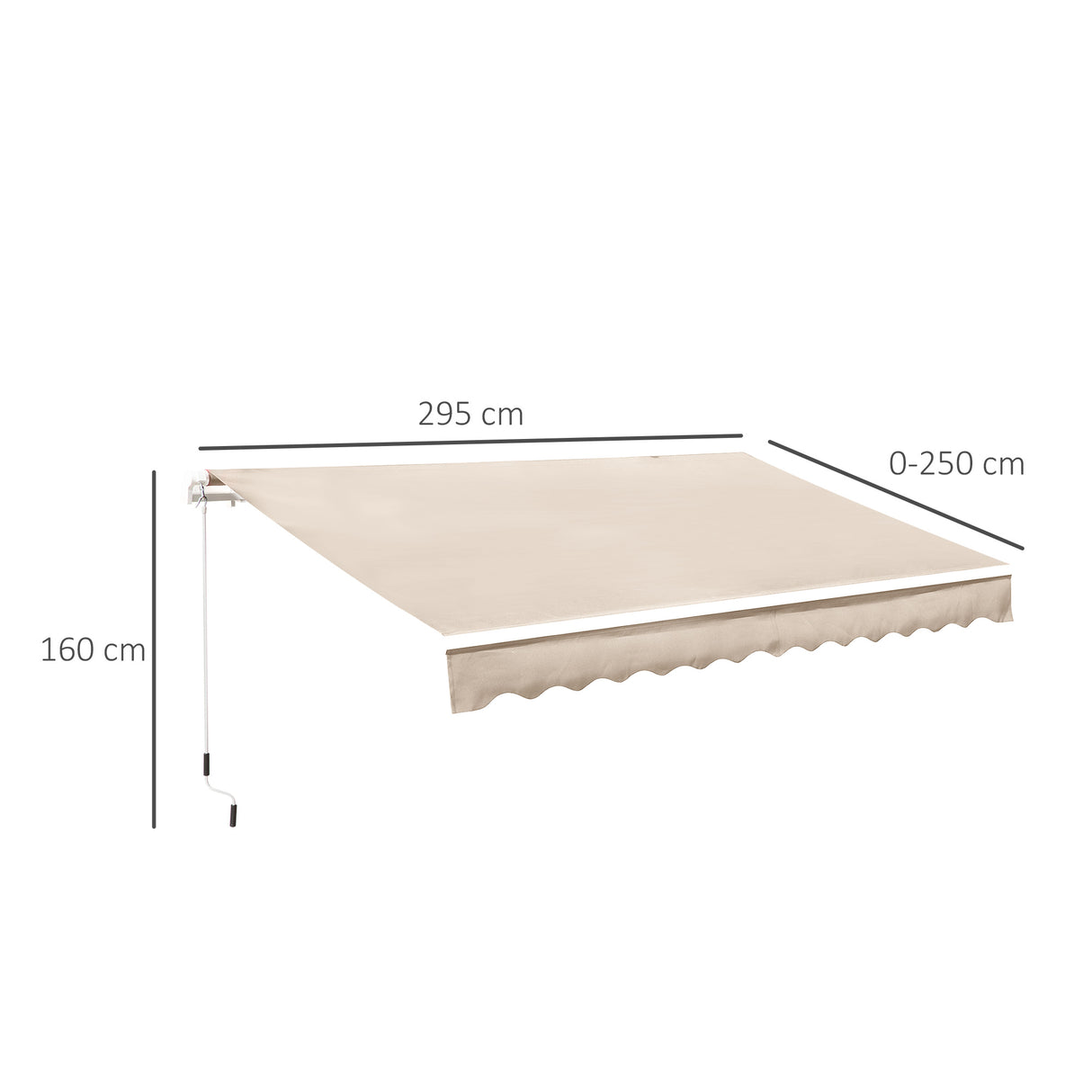 easycomfort easycomfort tenda da sole a bracci per esterno regolazione con manovella 300x250cm
