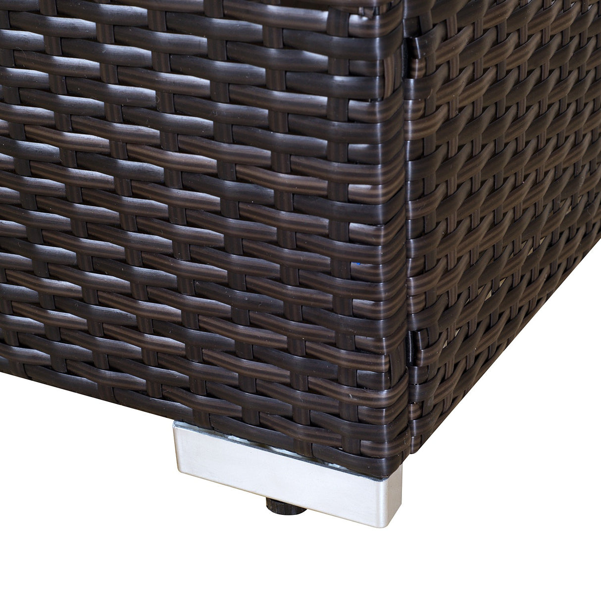 easycomfort easycomfort mobili da giardino in rattan pe con divano angolare e pouf con cuscini telaio set da 18 pezzi marrone