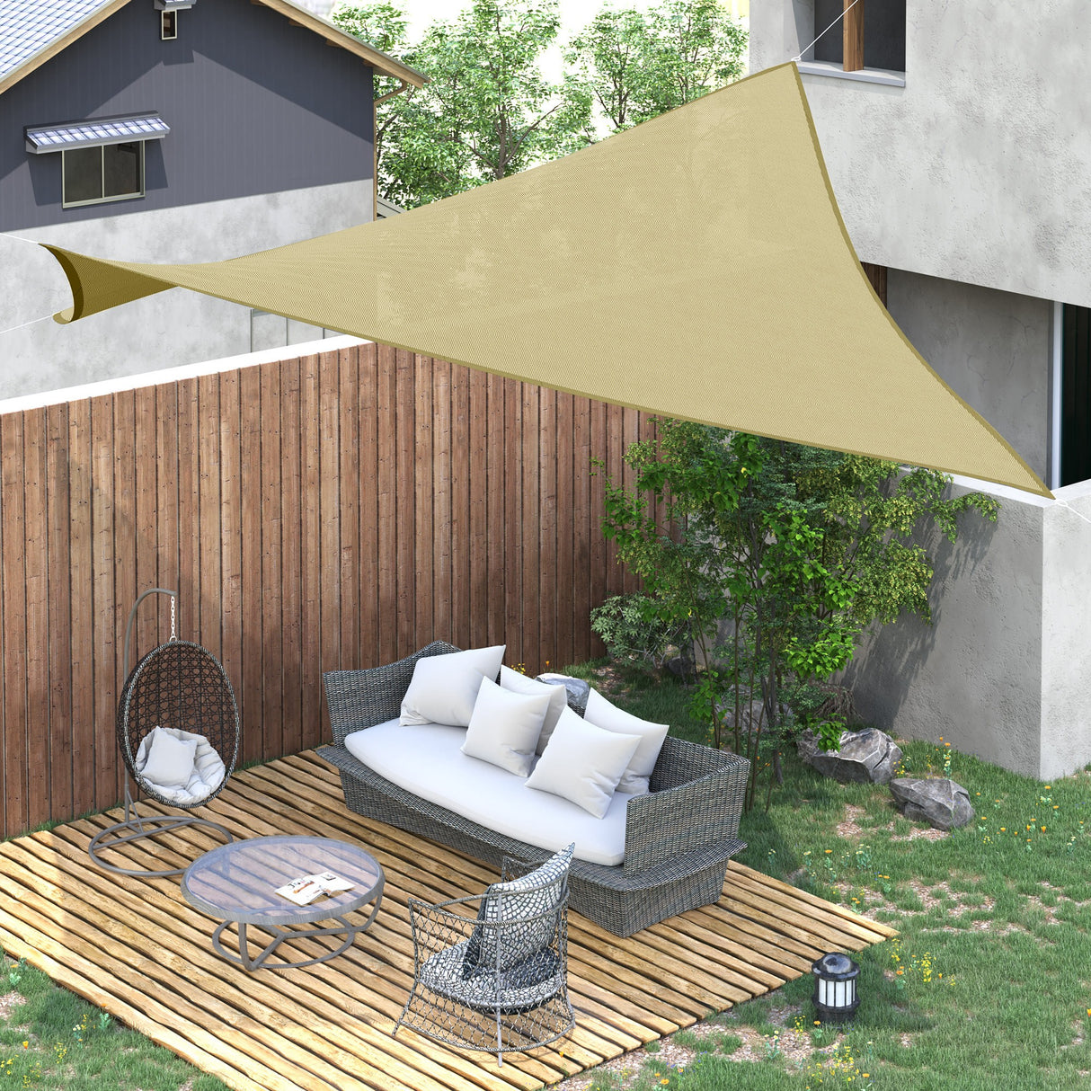 easycomfort easycomfort tenda da sole a vela quadrata in hdpe color sabbia 360x360cm