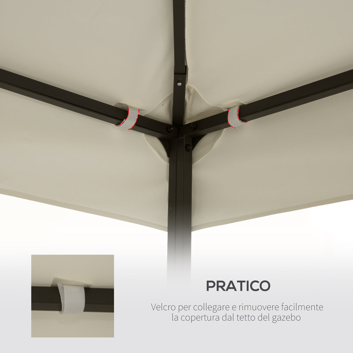 easycomfort easycomfort tetto di ricambio impermeabile per gazebo da giardino doppio tetto 3x3m crema