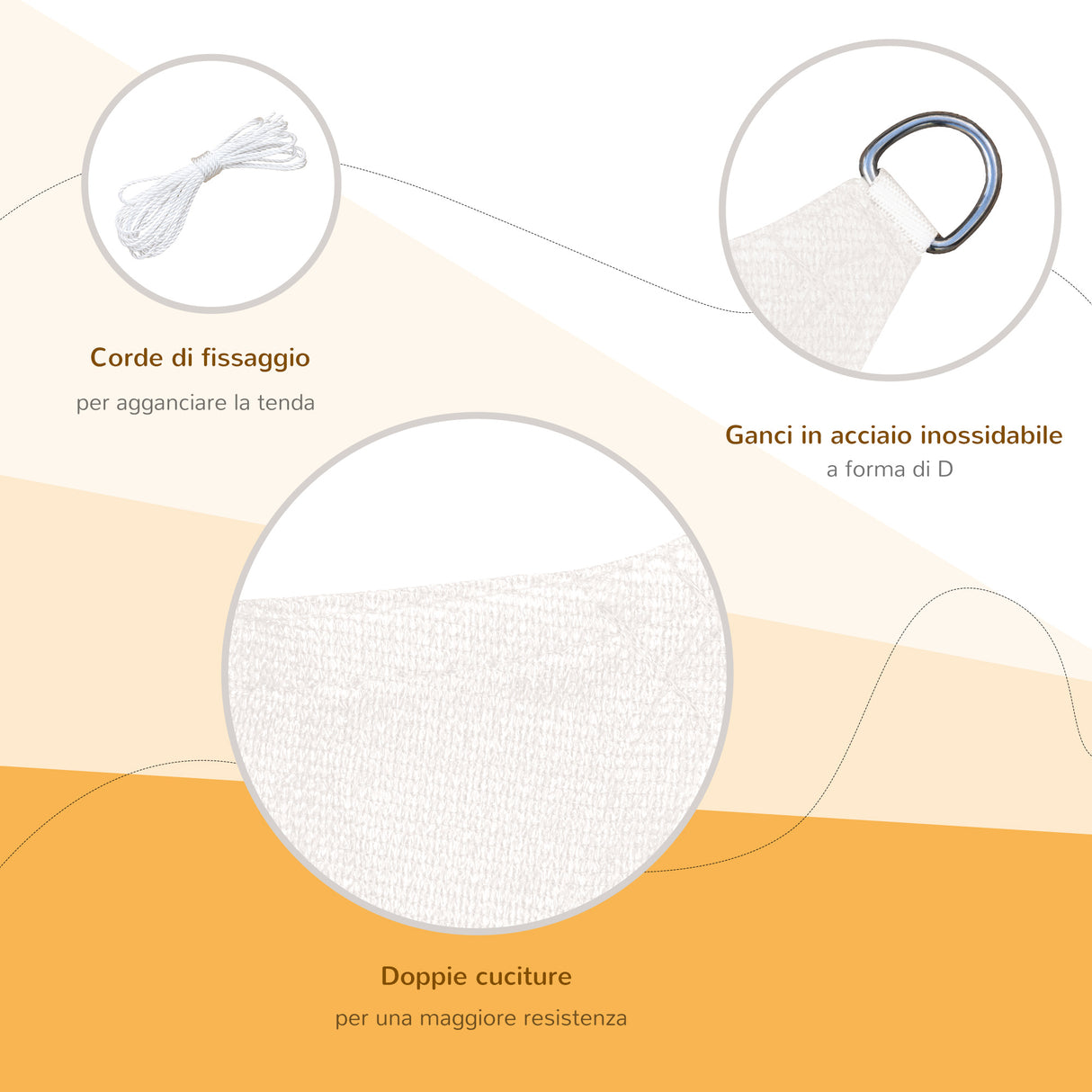 easycomfort easycomfort tende da sole a vela rettangolare protezione raggi uv in pe crema 4x6m