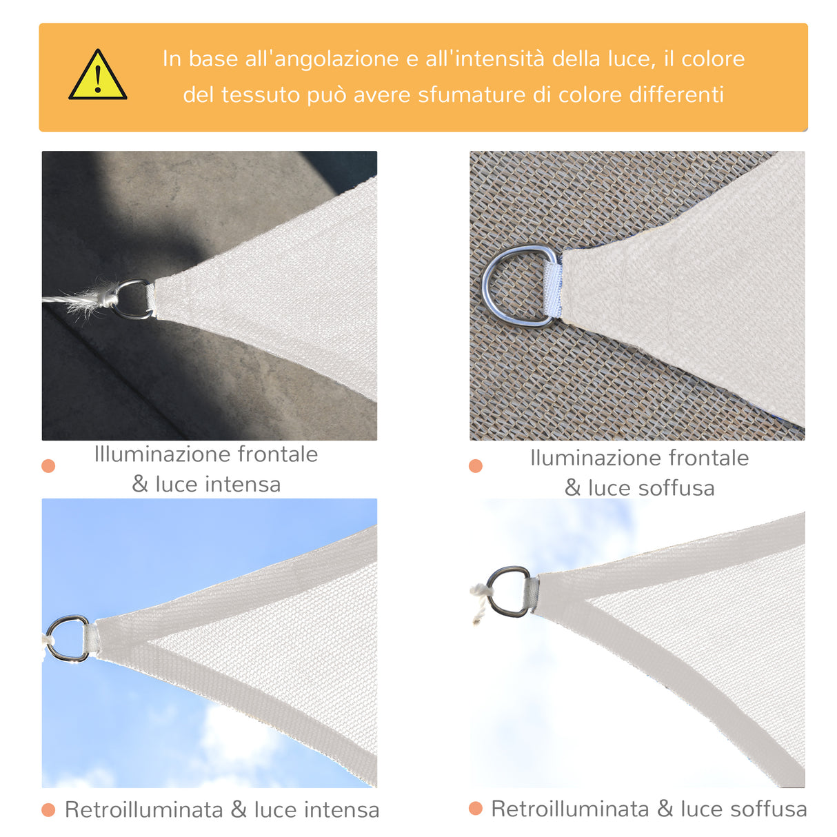 easycomfort easycomfort tende da sole a vela rettangolare protezione raggi uv in pe crema 4x6m