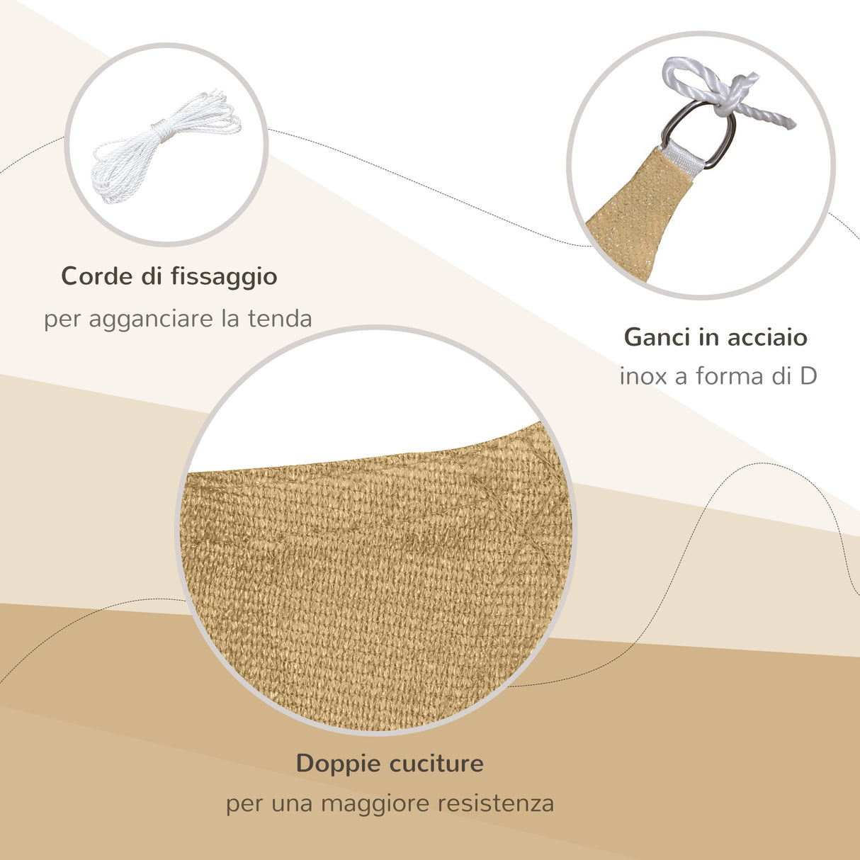 easycomfort easycomfort tende da sole a vela rettangolare protezione raggi uv in pe sabbia 4x6m