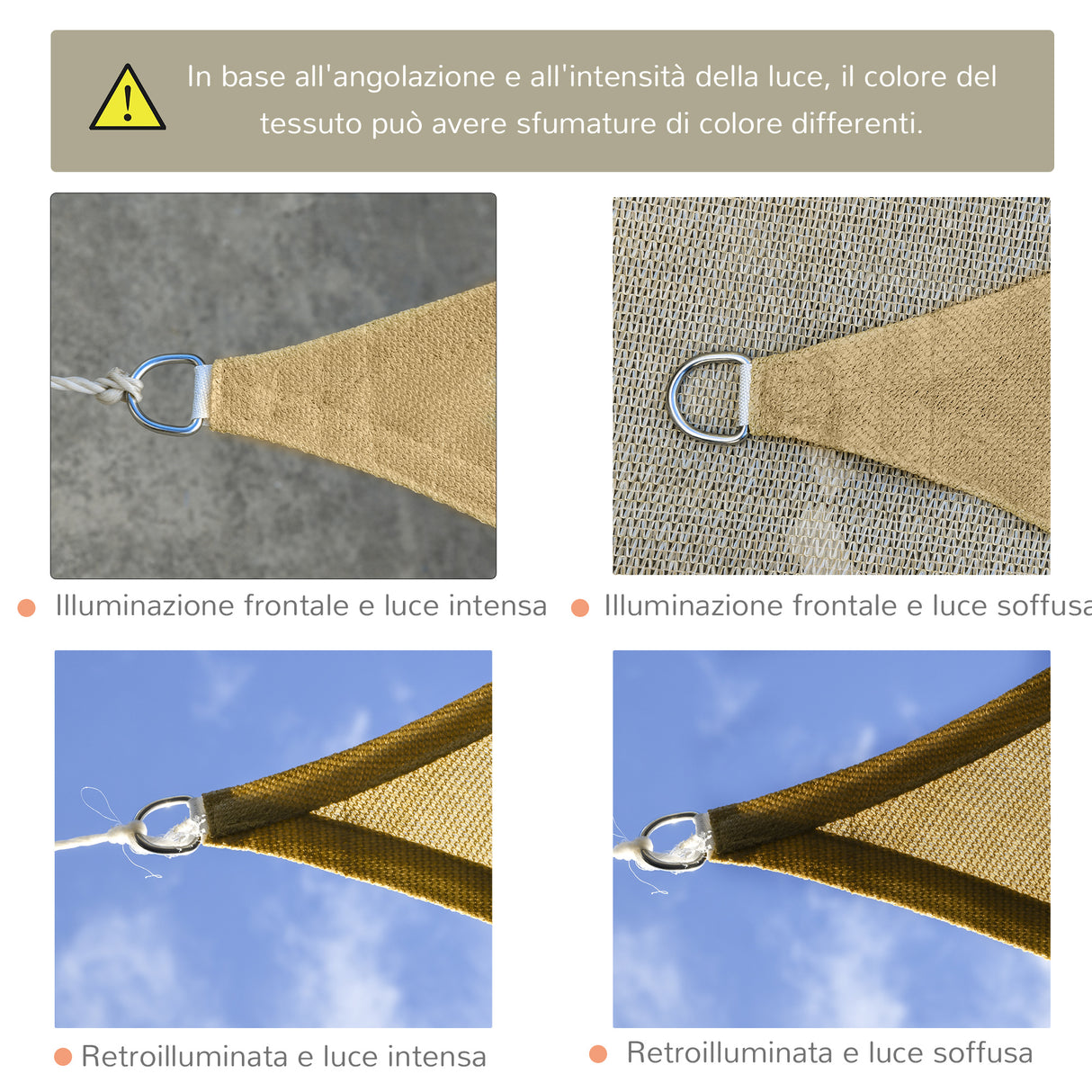 easycomfort easycomfort tende da sole a vela rettangolare protezione raggi uv in pe sabbia 4x6m