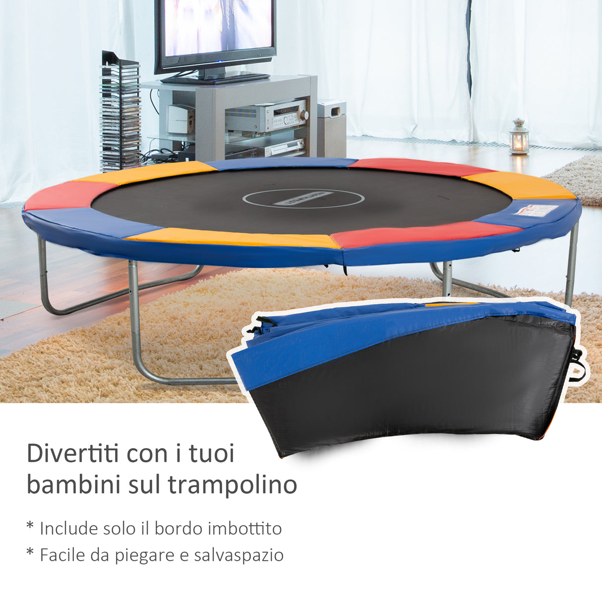 easycomfort easycomfort copertura bordo di protezione per trampolino elastico in pvc rosso blu giallo o305cm