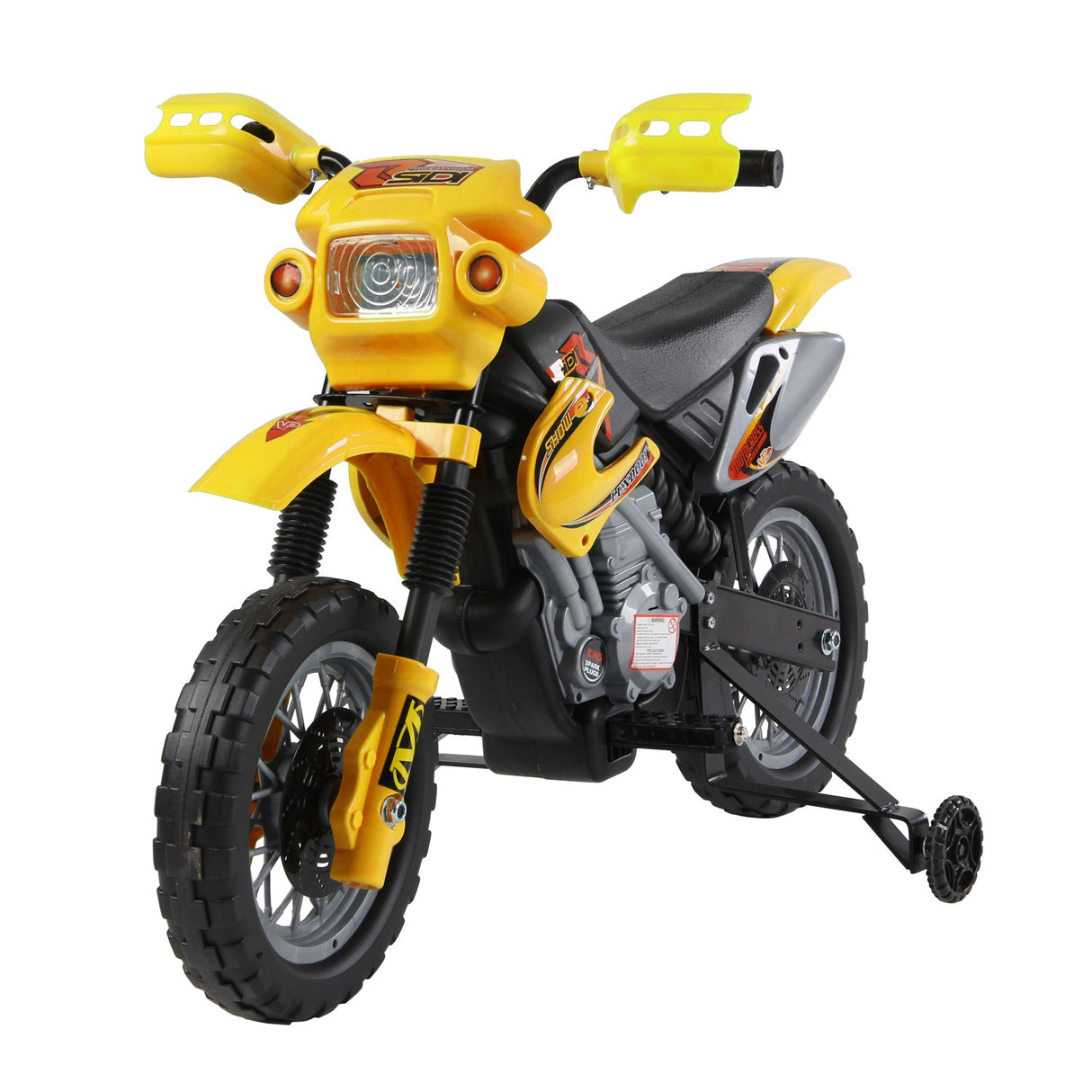 easycomfort easycomfort moto cross elettrica con rotelle giallo per bambini 3 anni e piu batteria 6v velocita 2 5kmh 102 x 53 x 66cm