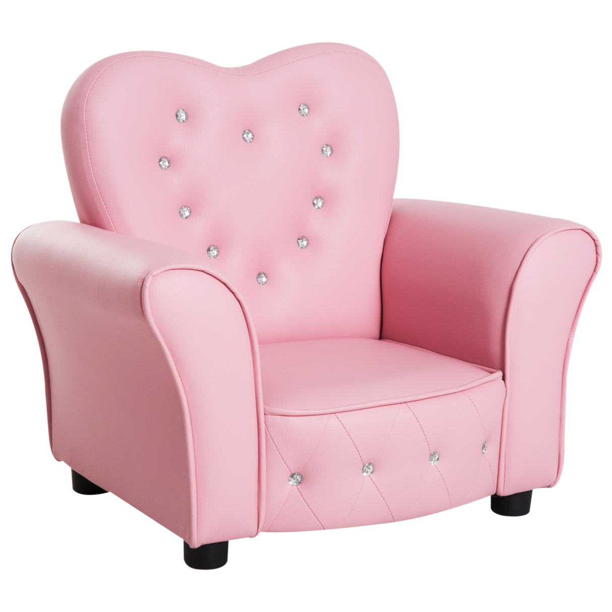 easycomfort easycomfort poltroncina per bambini imbottita poltrona per cameretta con rivestimento in pvc e struttura in legno 59x41 5x49cm rosa