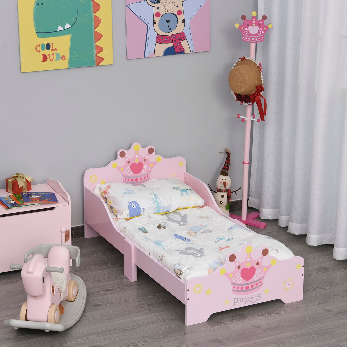 easycomfort easycomfort letto per bambini con bordi rialzati e 6 gambe in legno per cameretta lettino per bimbi da 3 6 anni 143x73x60cm rosa