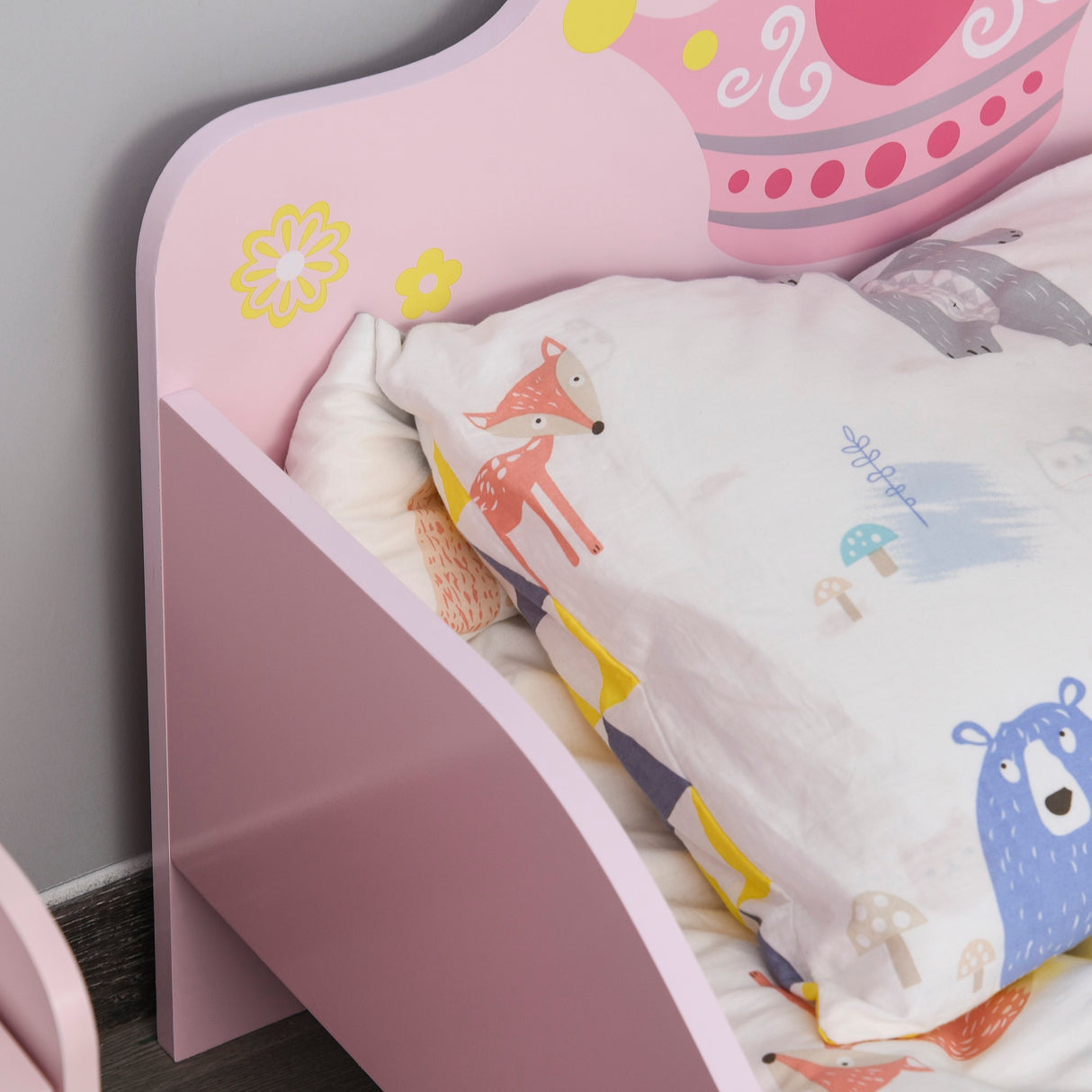 easycomfort easycomfort letto per bambini con bordi rialzati e 6 gambe in legno per cameretta lettino per bimbi da 3 6 anni 143x73x60cm rosa