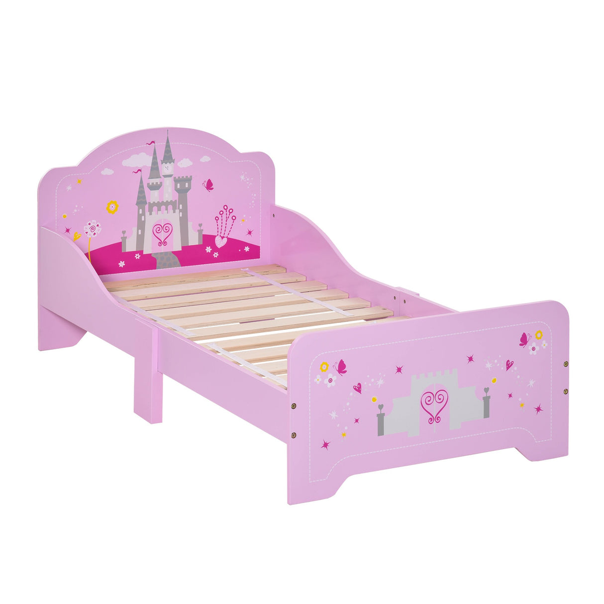 easycomfort easycomfort letto per bambini con bordi rialzati in legno per cameretta lettino per bimbi da 3 6 anni 143x73x60cm rosa