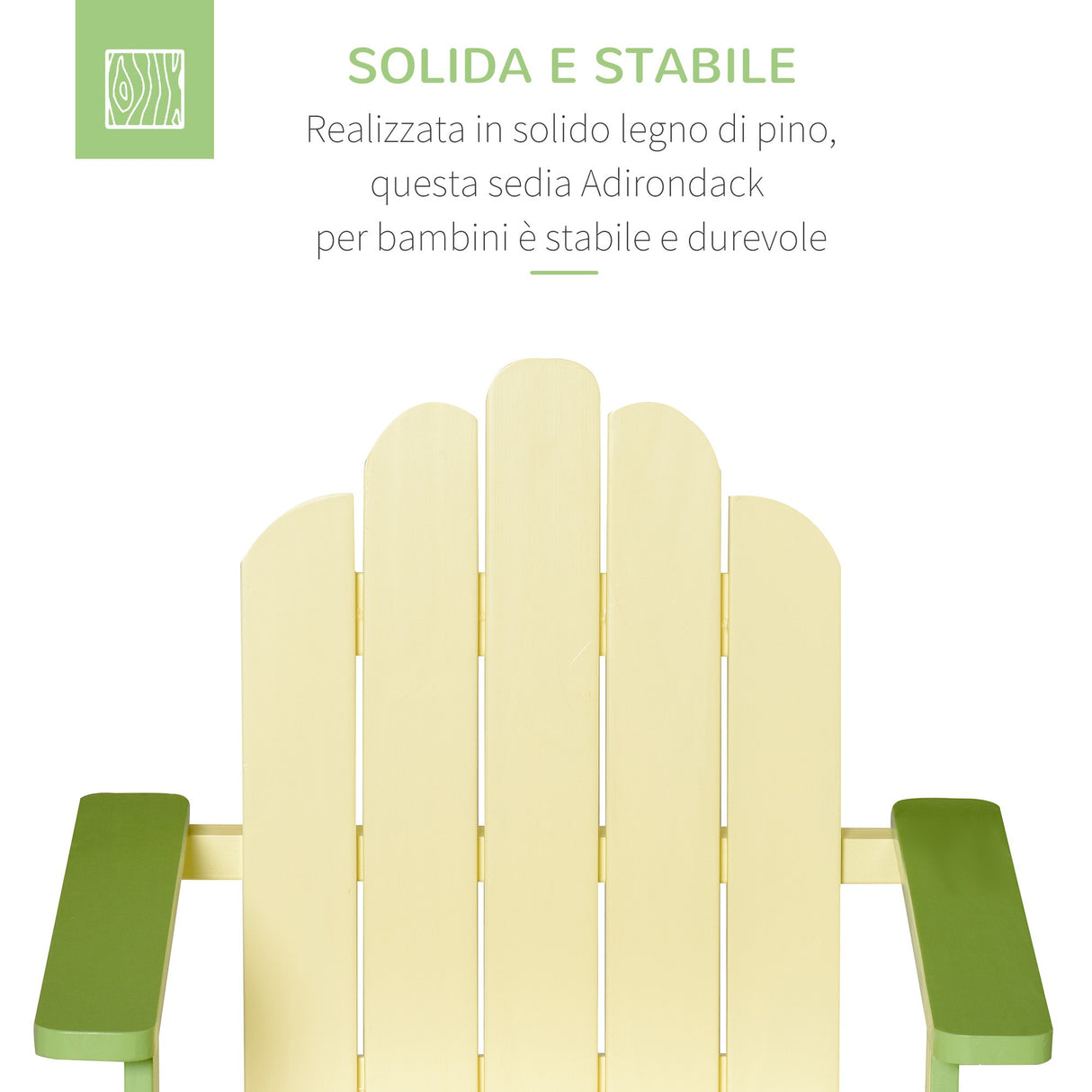 easycomfort easycomfort sedia per bambini da giardino adirondack in legno di pino verde