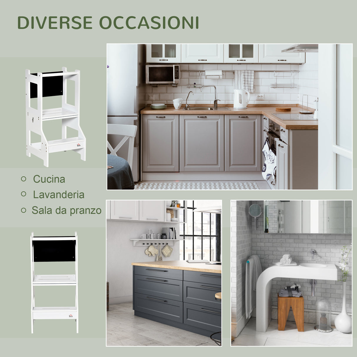 easycomfort easycomfort scala montessori 2 in 1 in mdf staccabile con sgabello lavagna inclusi per bambini 3 6 anni bianco