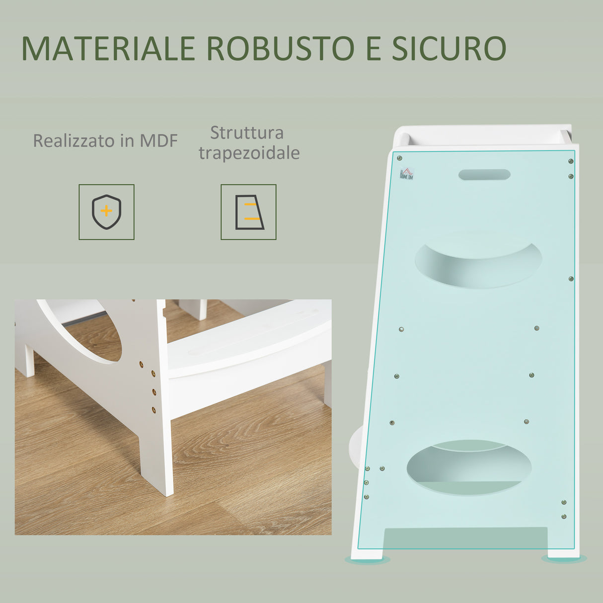 easycomfort easycomfort torre montessoriana per bambini learning tower con altezza regolabile in mdf 40x50x90cm bianco
