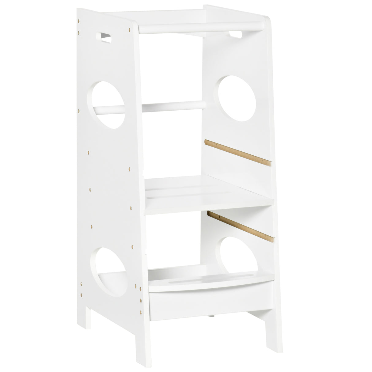 easycomfort easycomfort torre montessoriana per bambini learning tower con altezza regolabile in mdf 40x50x90cm bianco