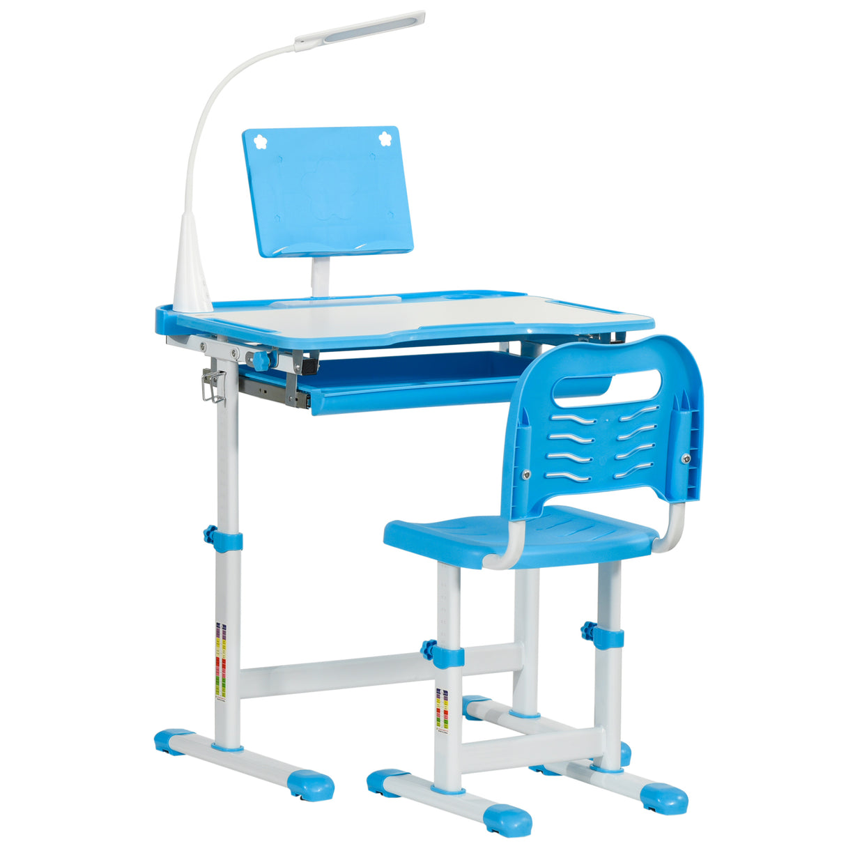easycomfort easycomfort banco scuola con sedia per bambini 6 12 anni con altezza e inclinazione regolabile blu