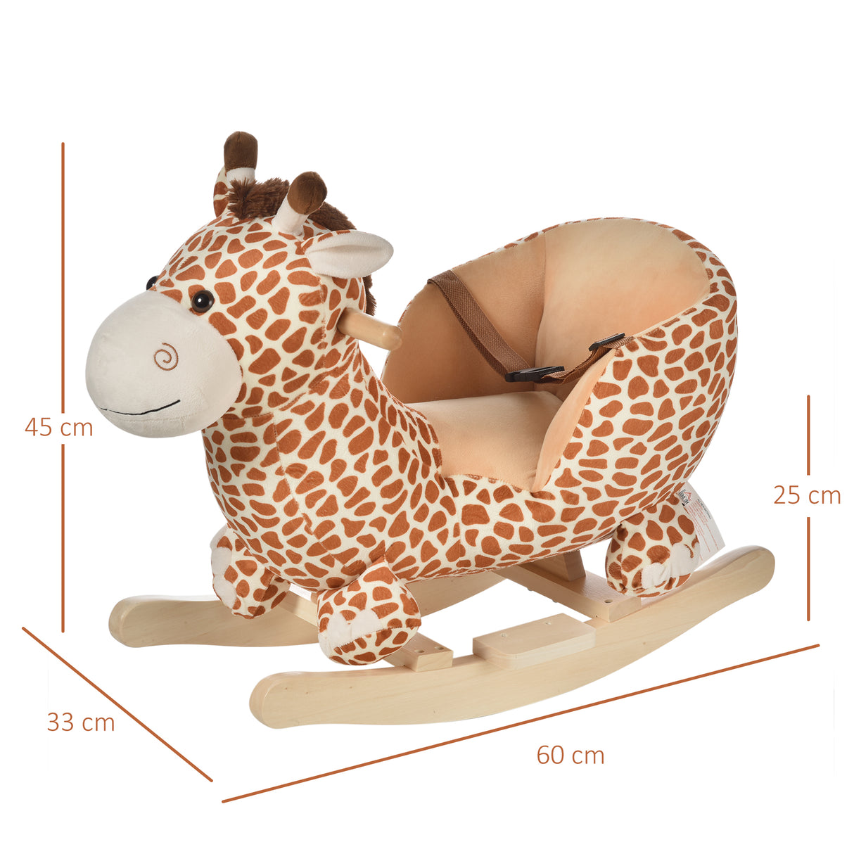 easycomfort easycomfort cavallo a dondolo in legno giraffa per i bambini 60 x 33 x 45cm