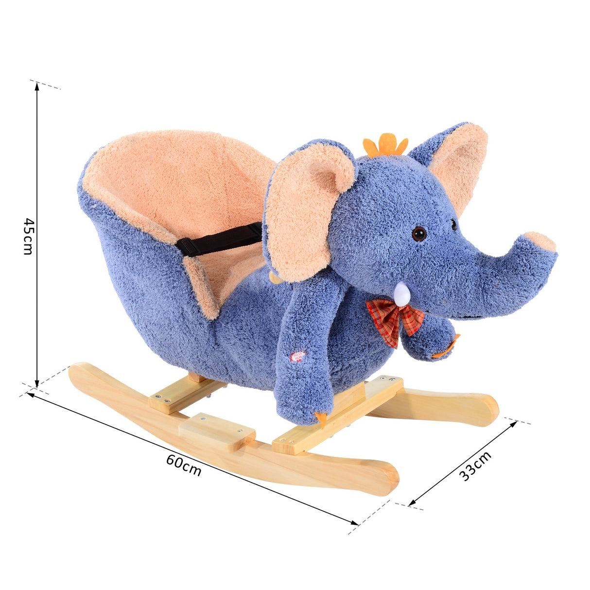 easycomfort easycomfort elefante a dondolo per bambini blu 60x33x45cm