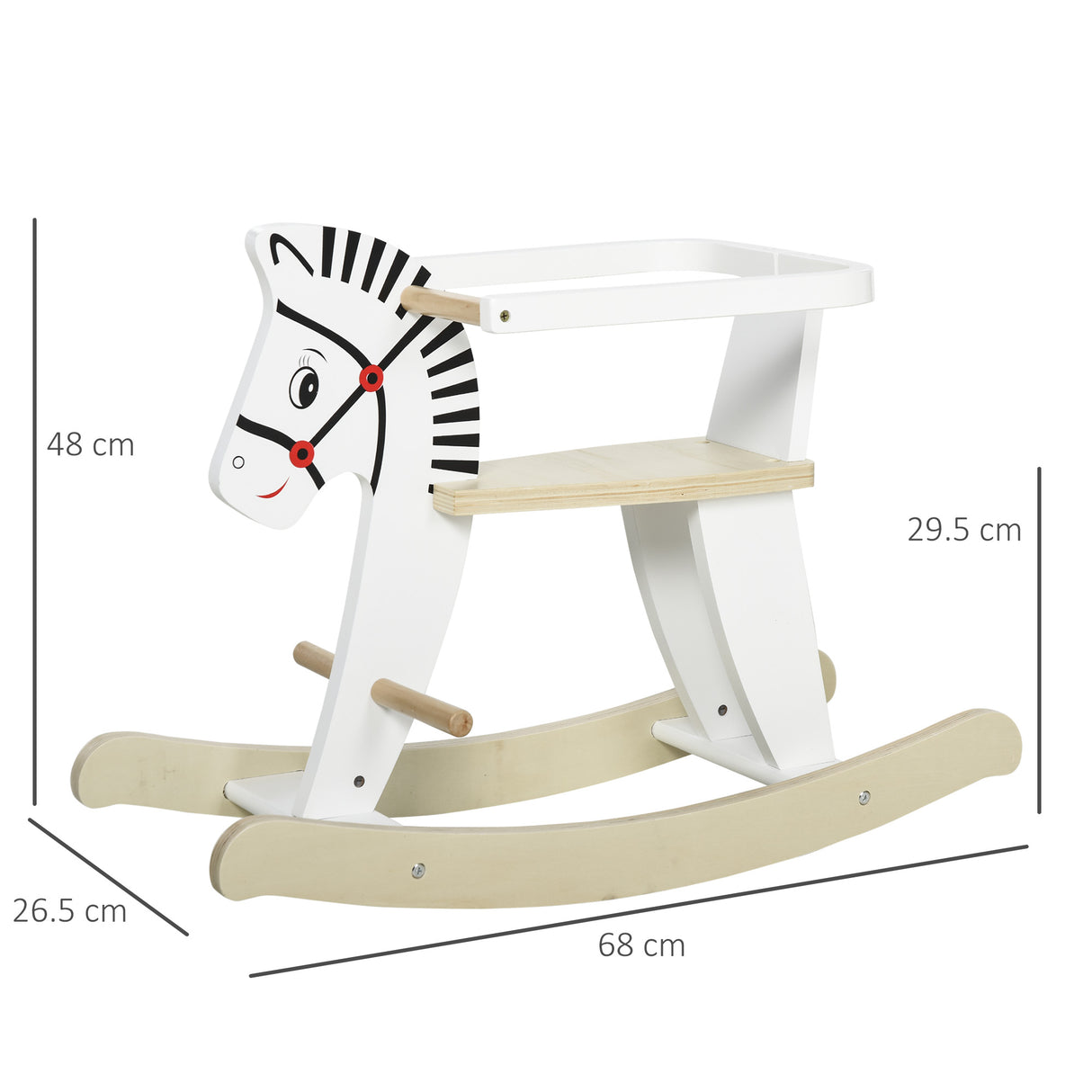 easycomfort easycomfort cavallo a dondolo per bambini 1 3 anni in legno bianco