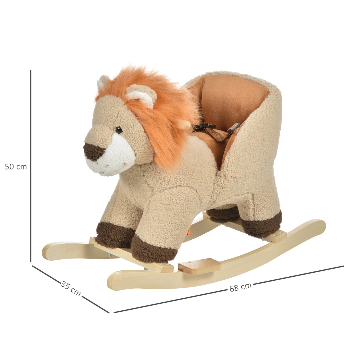 easycomfort easycomfort dondolo giocattolo a forma di leone per bambini 18 36 mesi ruggisce 3 batterie incluse in legno e peluche