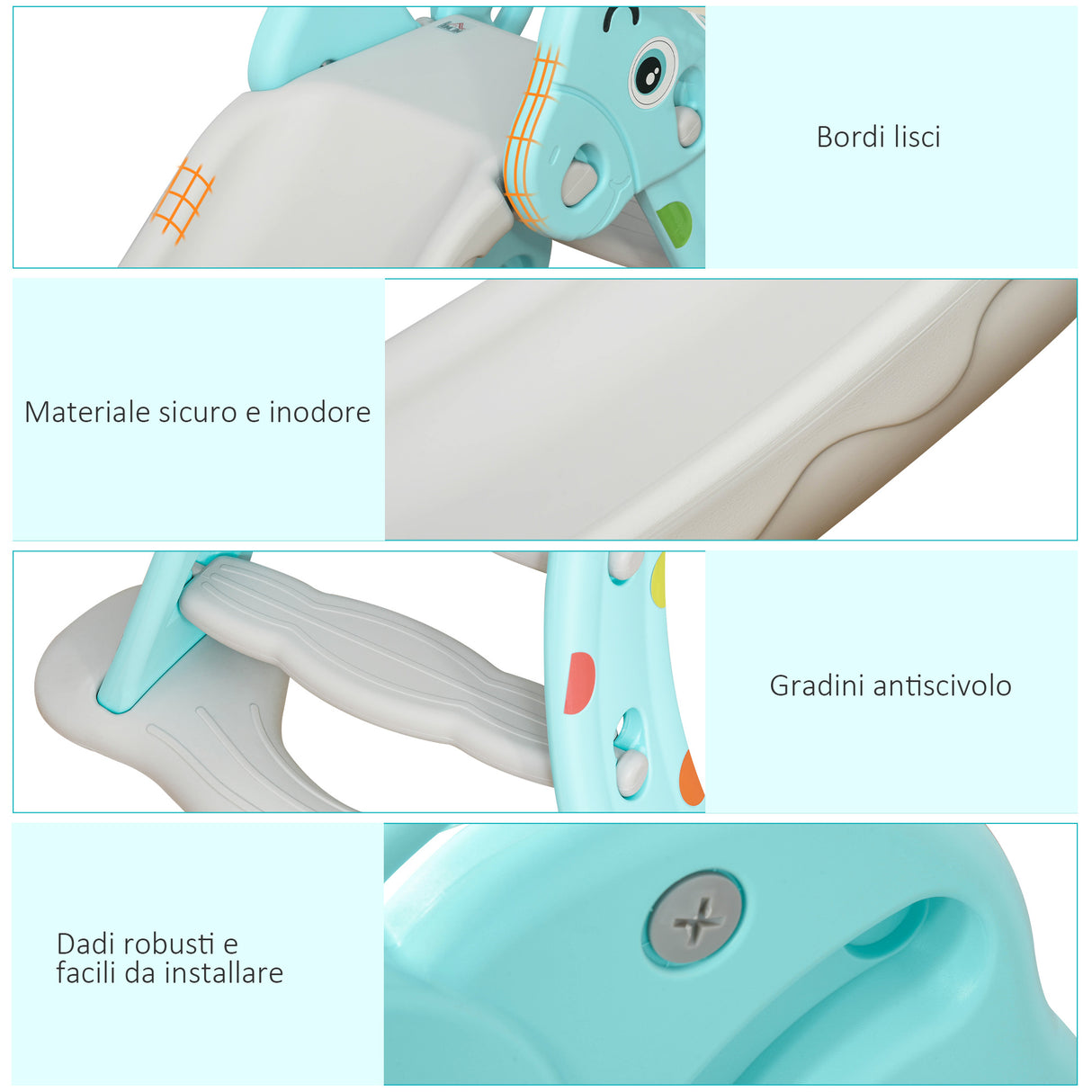 easycomfort easycomfort scivolo per bambini con canestro basket per interno ed esterno in pp e hdpe eta 2 4 anni 147x82x85 5cm grigio e blu