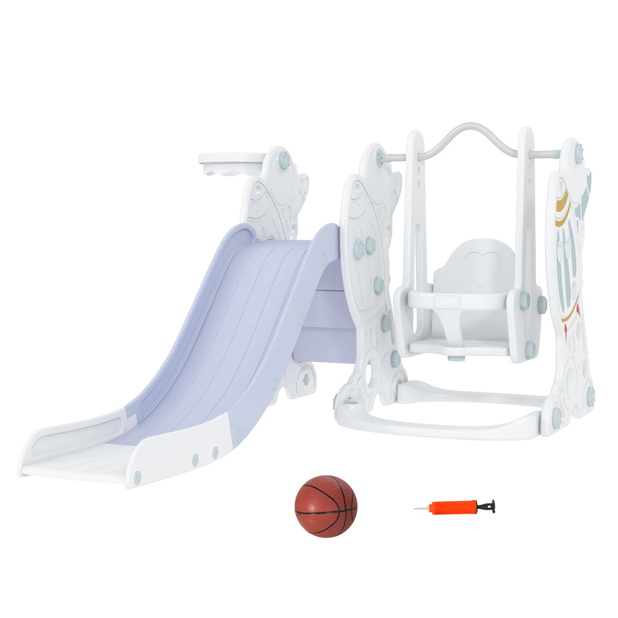 easycomfort easycomfort gioco per bambini 18 48 mesi set 3 in 1 in plastica con altalena scivolo e canestro 150x185x92 cm