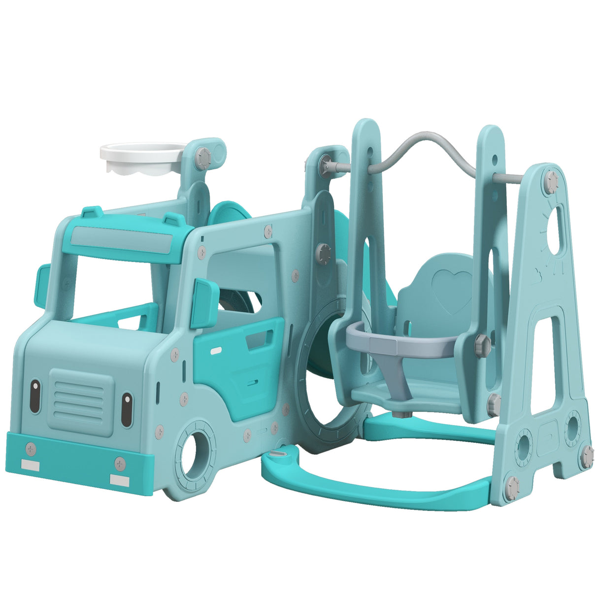 easycomfort easycomfort set scivolo per bambini 18 48 mesi con altalena macchinina e canestro 201x151x87 5cm azzurro