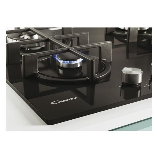 candy piano cottura a gas candy cvg6br4wpb 4 fuochi l595xp51 vetro temperato nero ean 8016361997479
