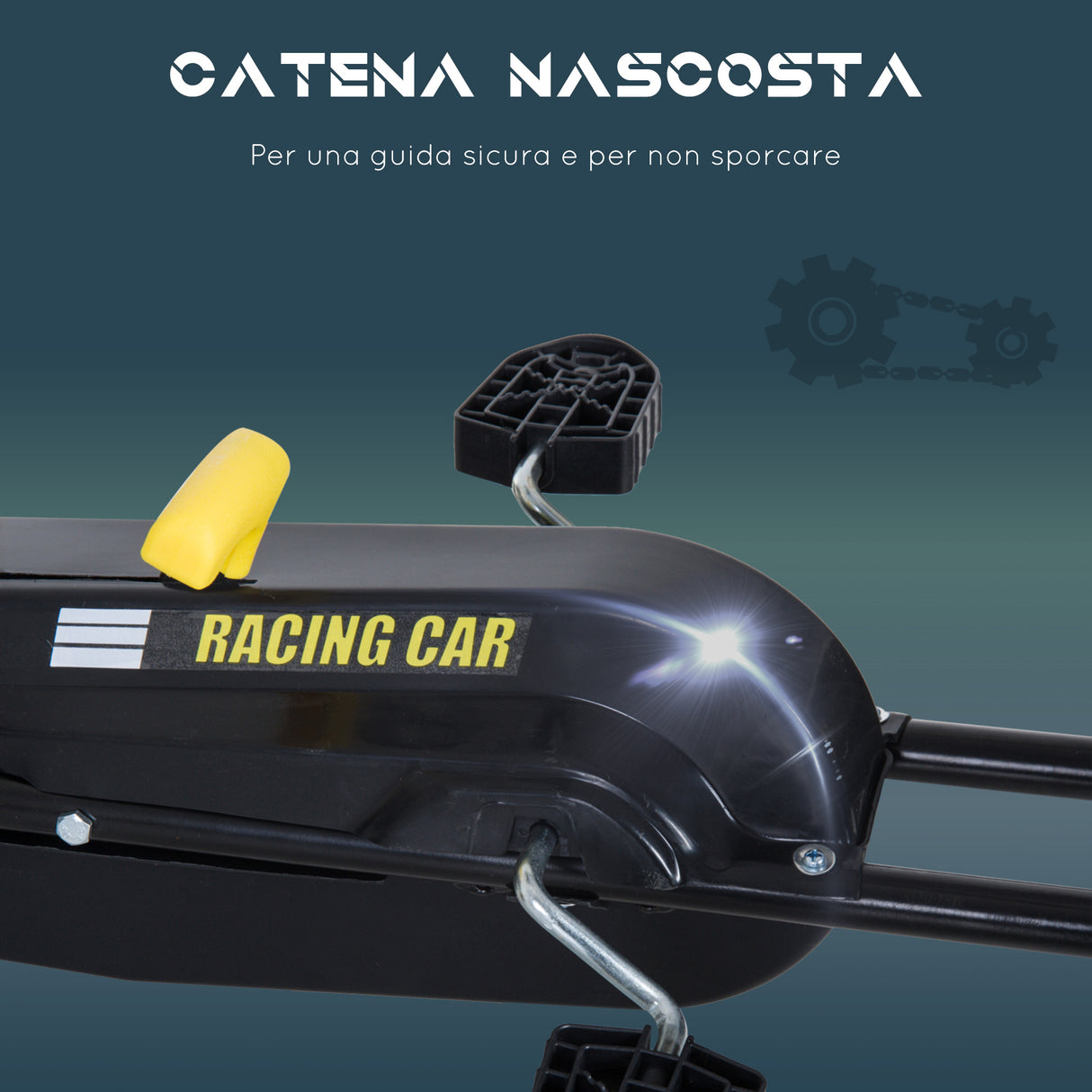 easycomfort easycomfort go kart a pedali per bambini nero e giallo