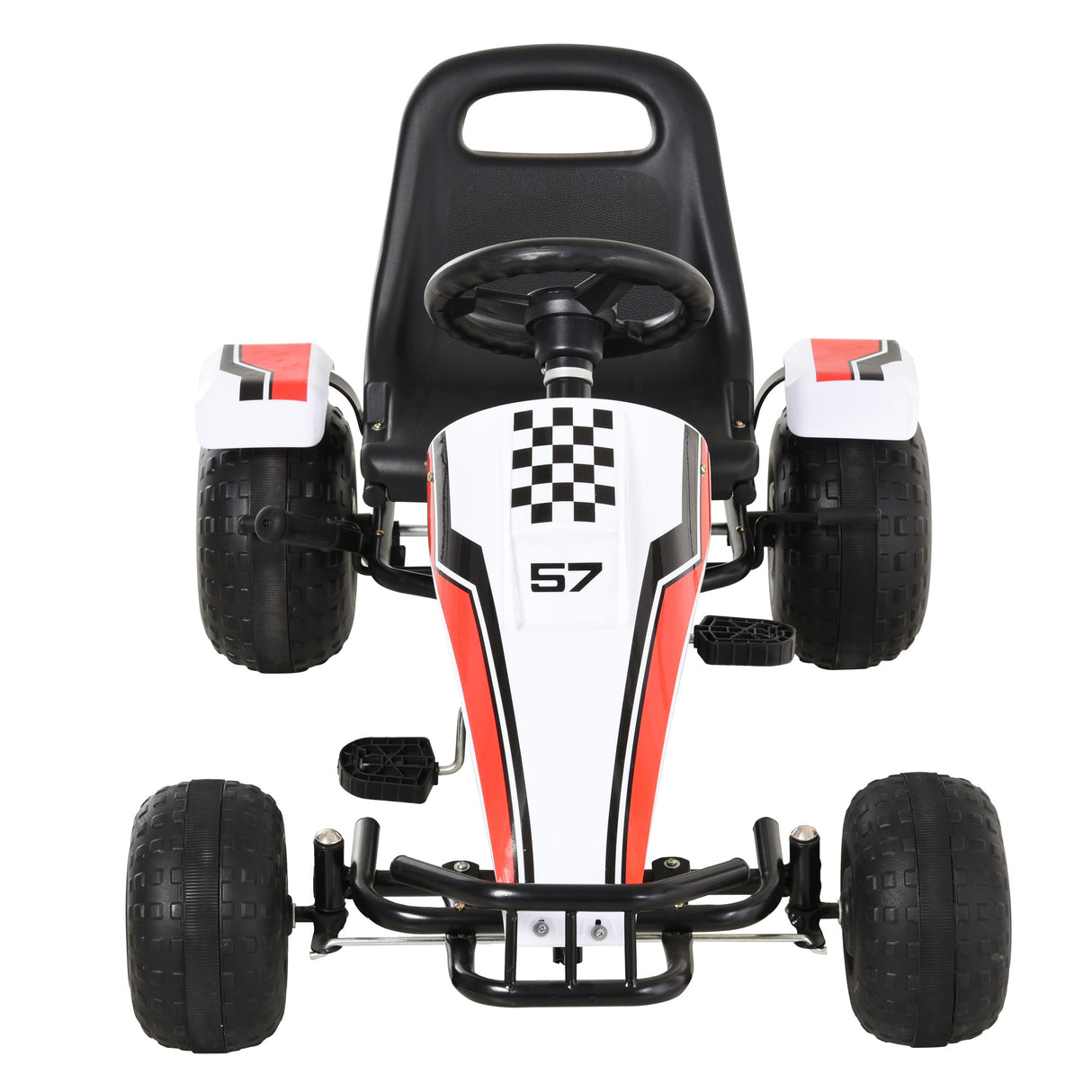easycomfort easycomfort go kart a pedali bianco e rosso per bambini 3 8 anni con sedile regolabile