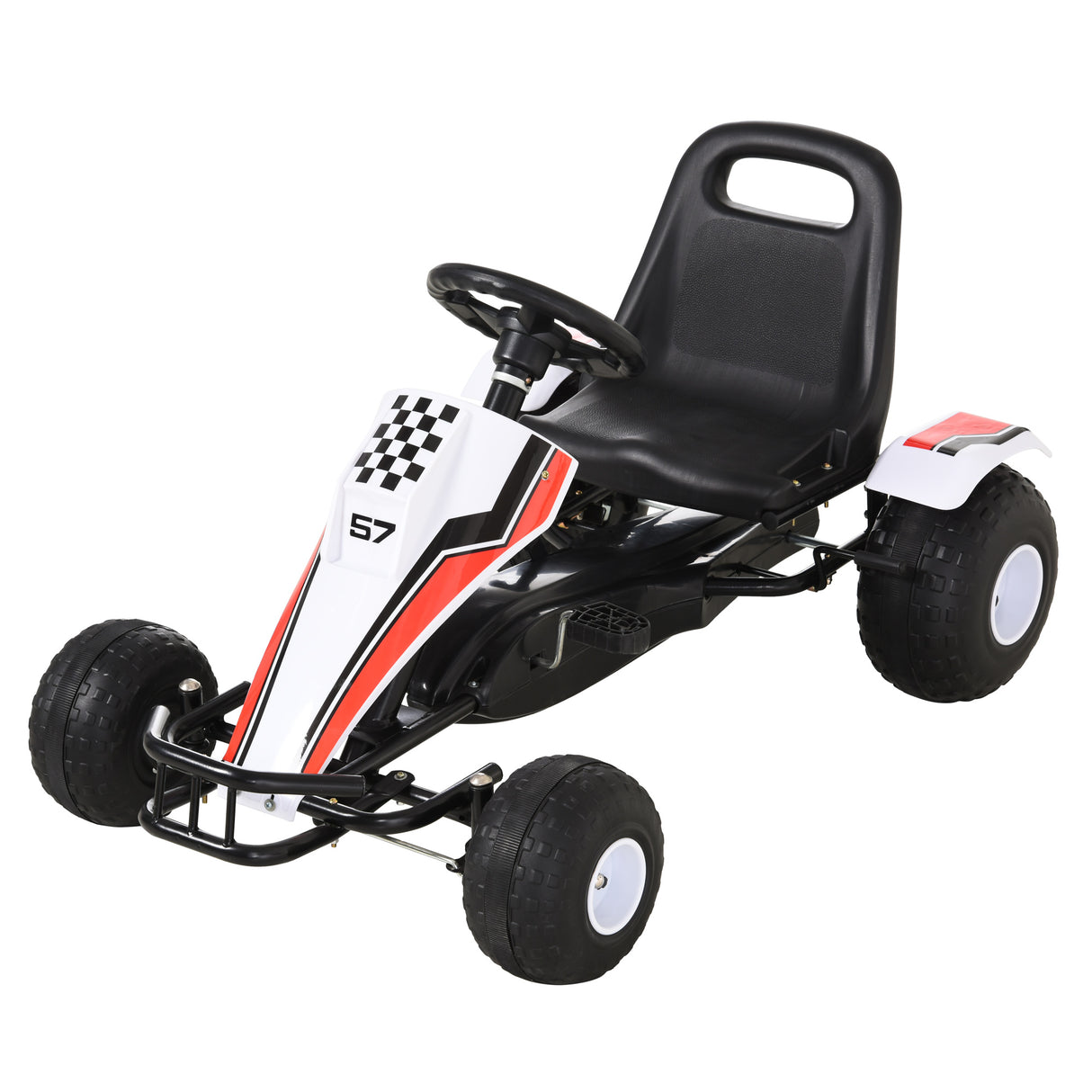 easycomfort easycomfort go kart a pedali bianco e rosso per bambini 3 8 anni con sedile regolabile